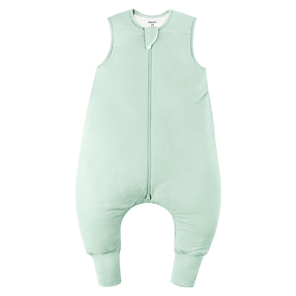 EasyFi bamboo sleep sack front view in green shows cozy, breathable design for toddlers