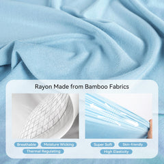 EasyFi bamboo sleep sack with footed design in green-blue supports mobility and warmth.