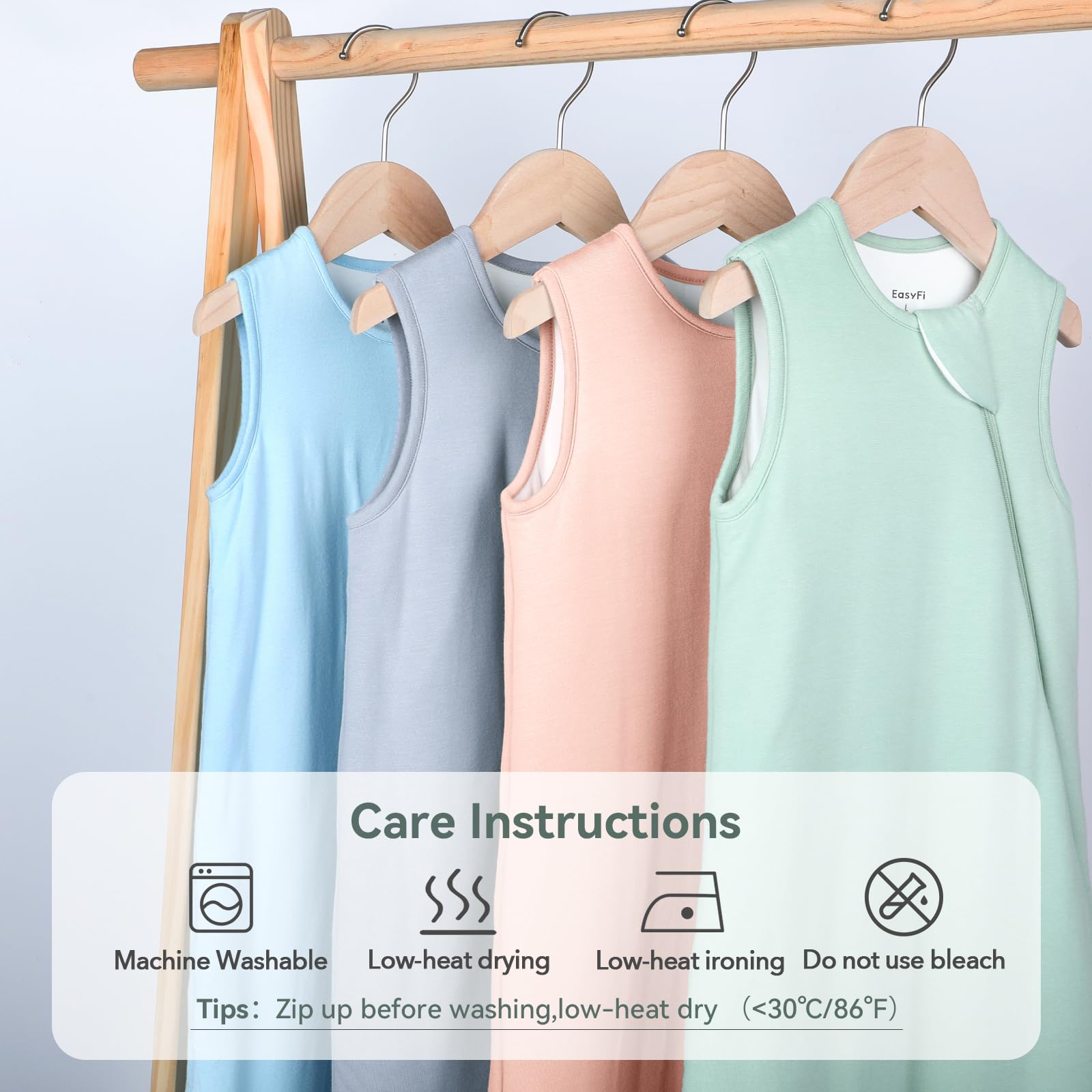 EasyFi machine washable sleep sack for easy cleaning after busy days.