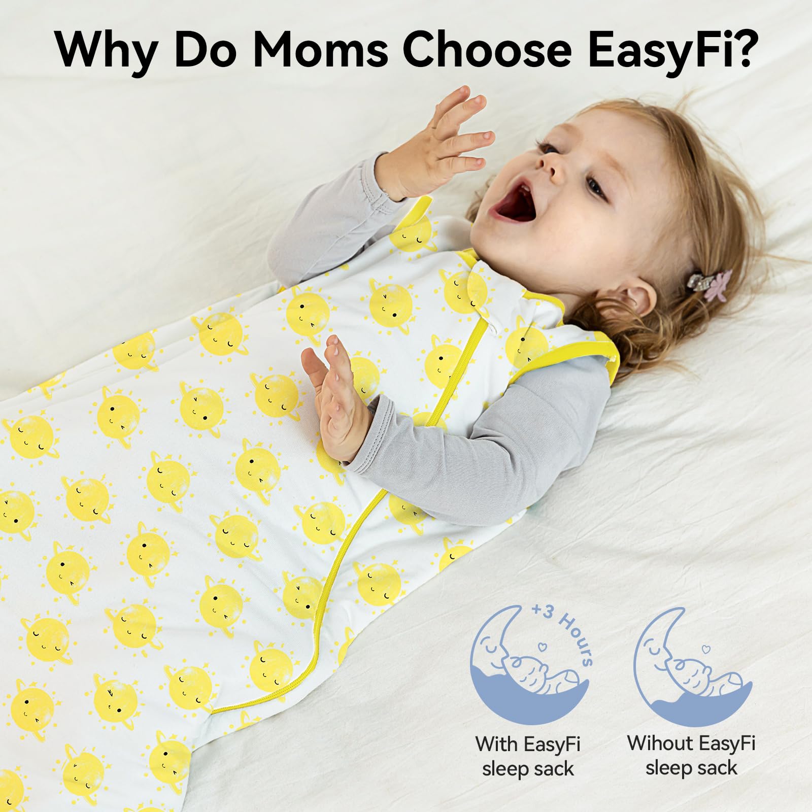 EasyFi sleep sack 1-0 tog tag indicating all-season warmth