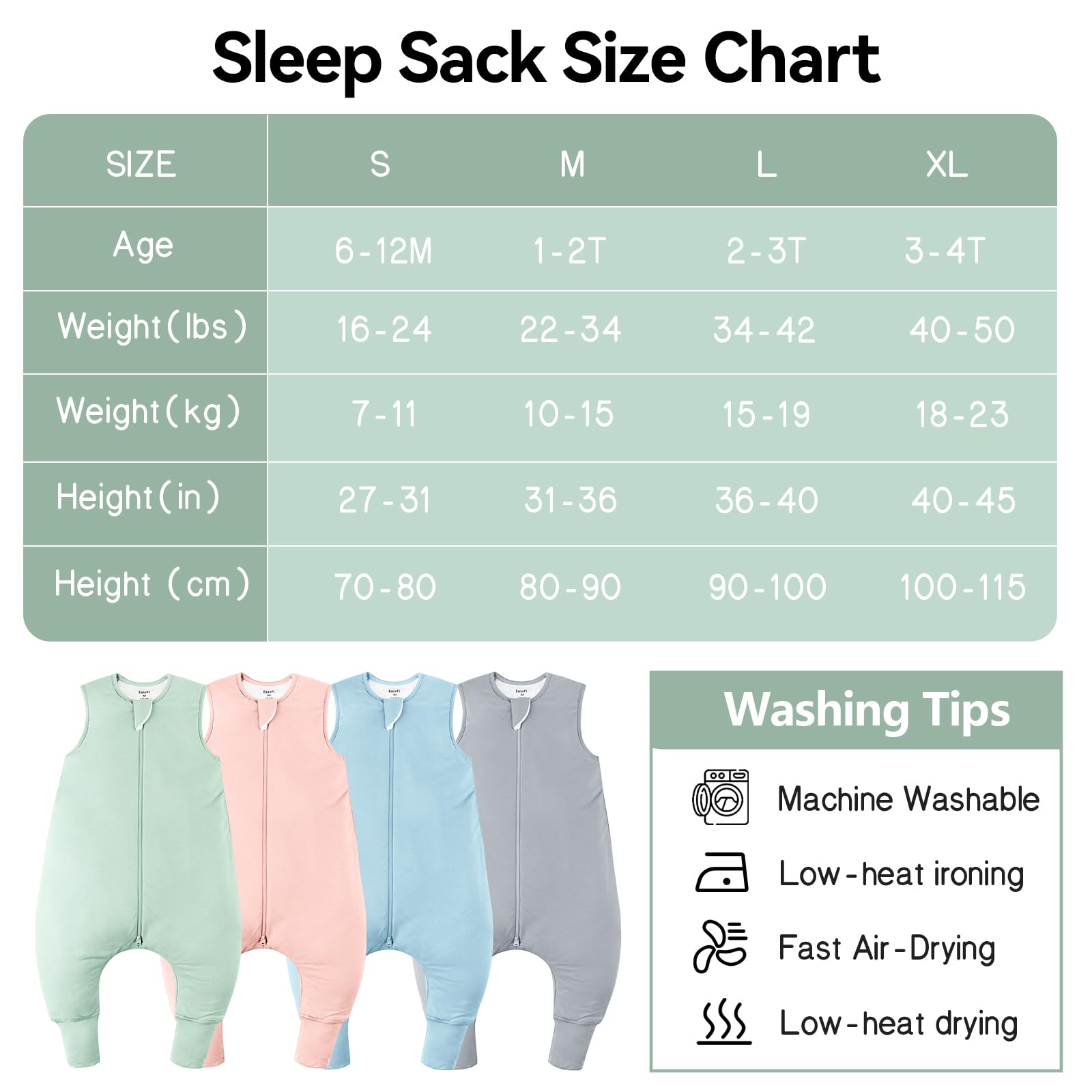 EasyFi sleep sack is machine washable for busy families