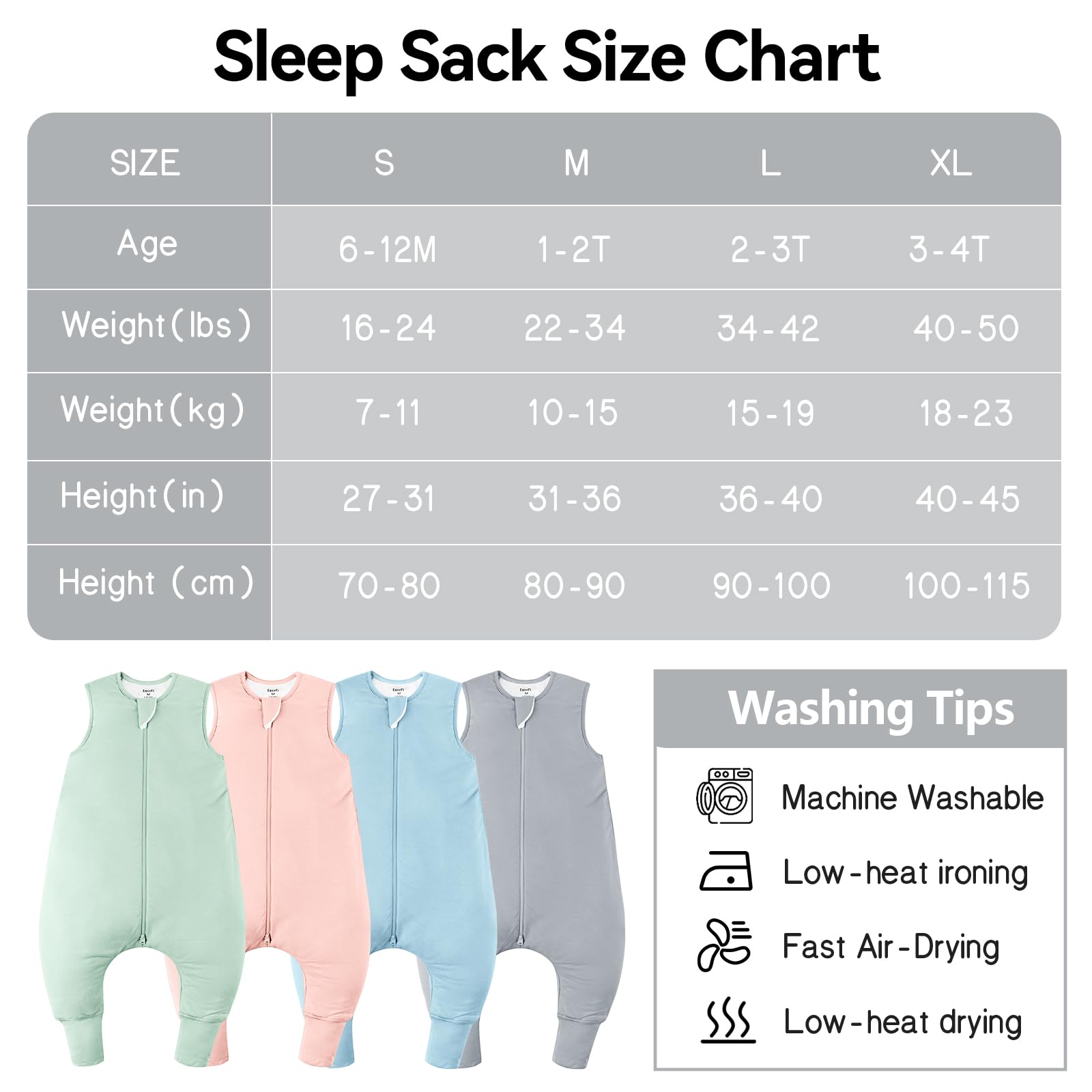 EasyFi sleep sack machine washable for quick care