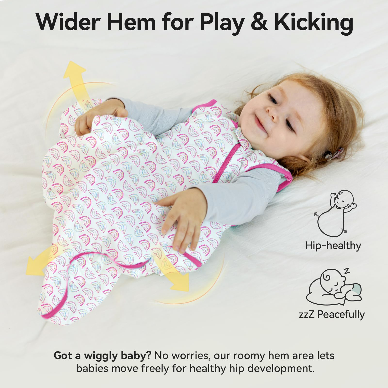 EasyFi sleep sack with roomy leg openings for movement