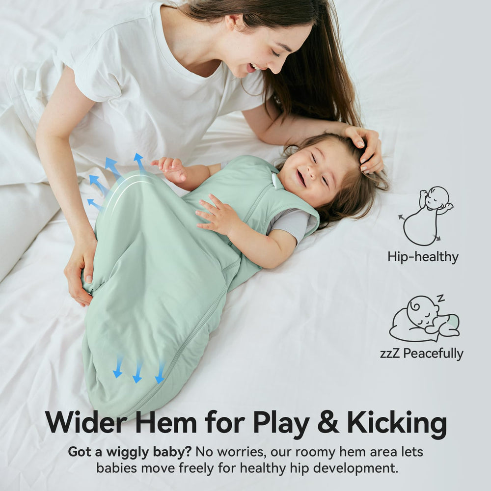 EasyFi sleep sack two-way zipper in action for easy diaper changes