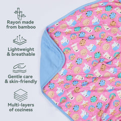 EasyFi Supersoft bamboo blanket in crib scene shows cozy nursery styling.