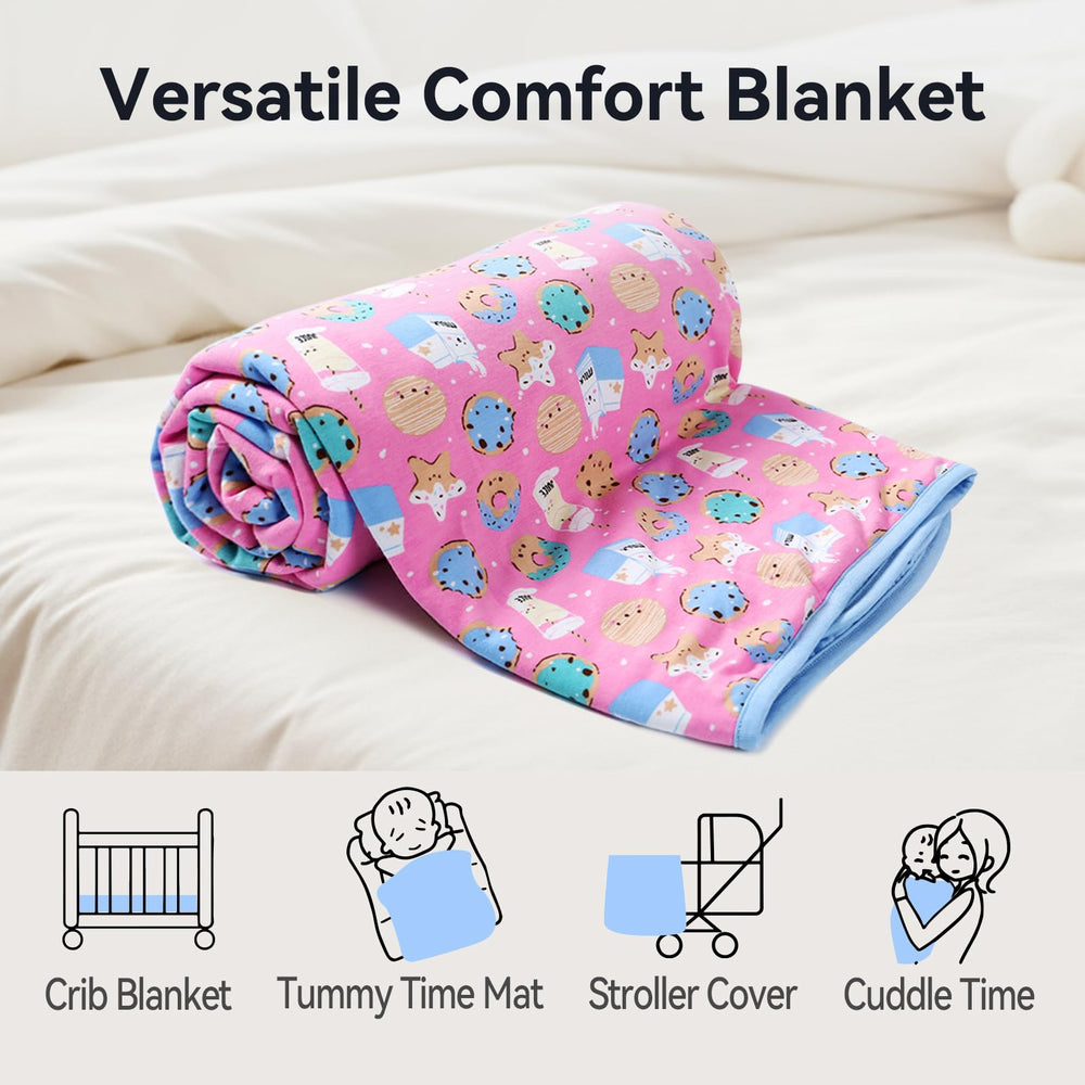 EasyFi bamboo blanket with printed pattern ready for stroller or travel use.