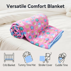 EasyFi bamboo blanket with printed pattern ready for stroller or travel use.
