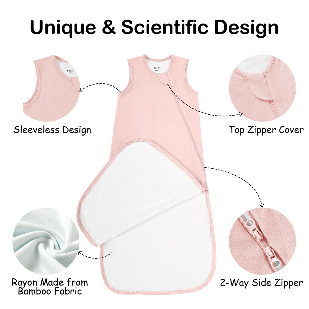EasyFi bamboo sleep sack with 2-way zipper for easy changes
