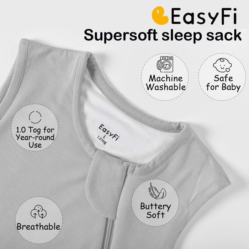 EasyFi sleep sack with adjustable arm and neck openings for comfortable fit.