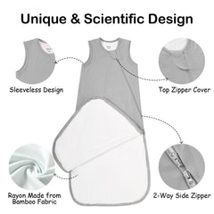 EasyFi Supersoft bamboo sleep sack gray baby wearing cozy all-season wear