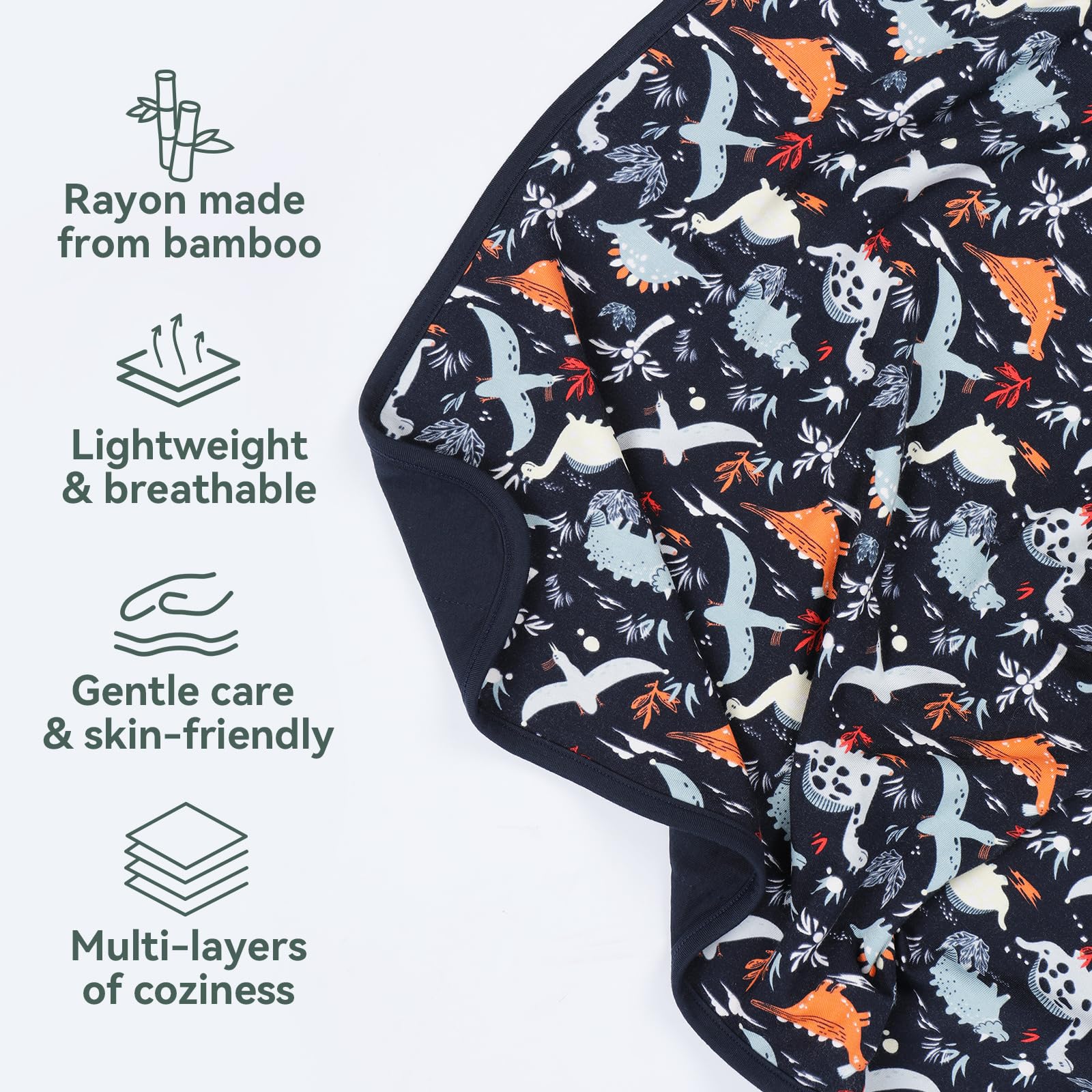 EasyFi Supersoft Dinosaur World blanket unfolded, 30x40 size ideal for crib and stroller