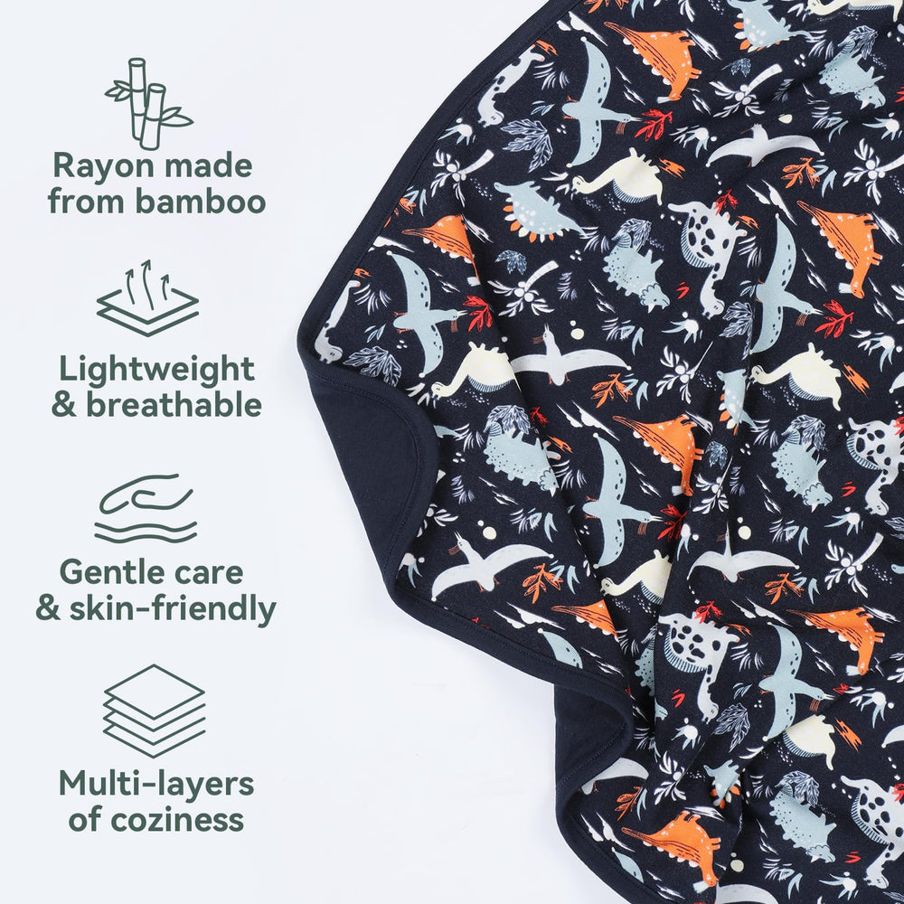 EasyFi Supersoft Dinosaur World blanket unfolded, 30x40 size ideal for crib and stroller
