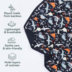EasyFi Supersoft Dinosaur World blanket unfolded, 30x40 size ideal for crib and stroller