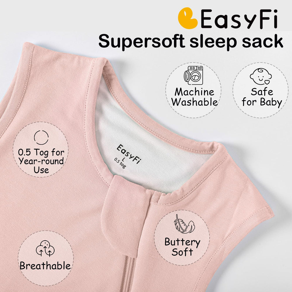 EasyFi Supersoft sleep sack roomier leg area supports kicking and growth.