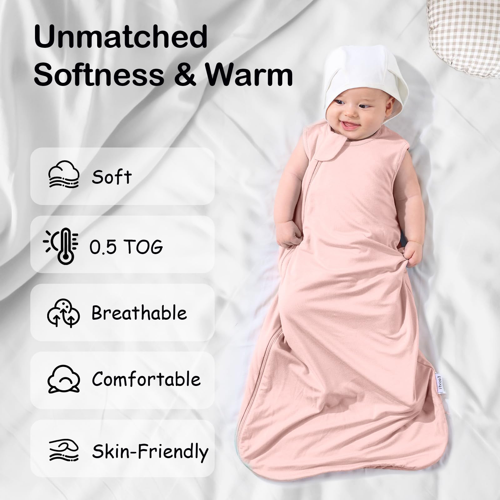 EasyFi Supersoft sleep sack is machine washable for easy cleaning.
