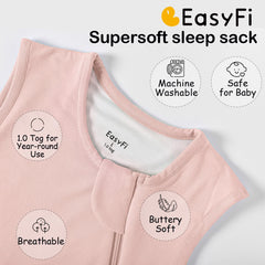 EasyFi sleep sack neck and arm openings designed for safe, comfortable baby wear.