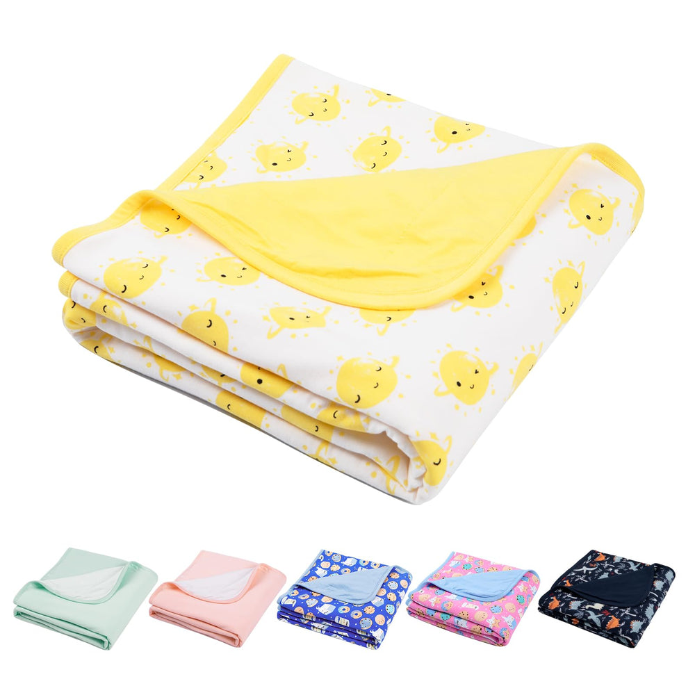 EasyFi Supersoft yellow planet pattern blanket provides gentle warmth for baby time