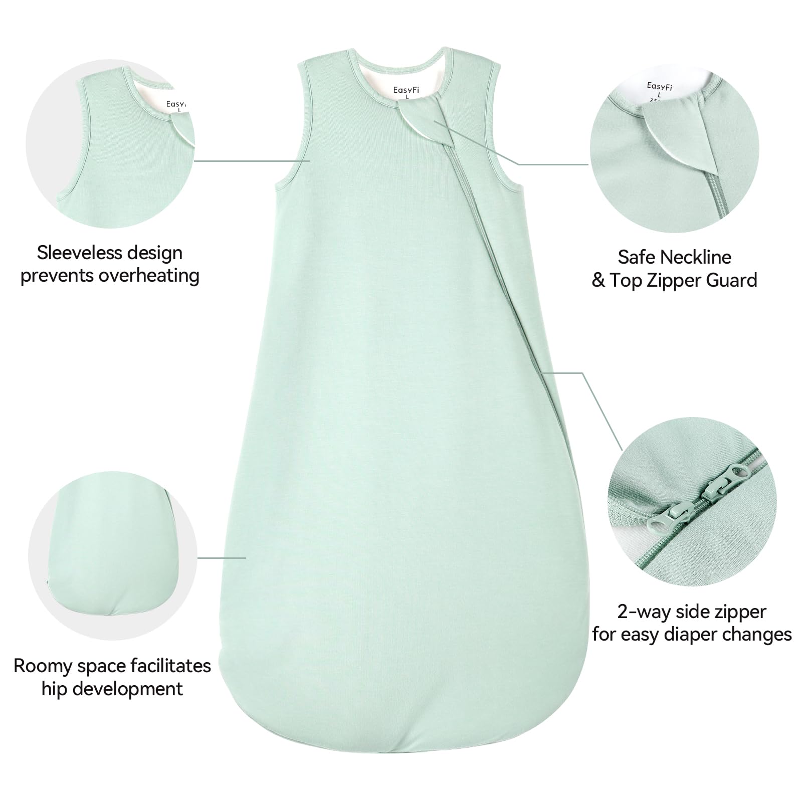 EasyFi three-layer warmth design highlighting outer bamboo fabric and soft lining