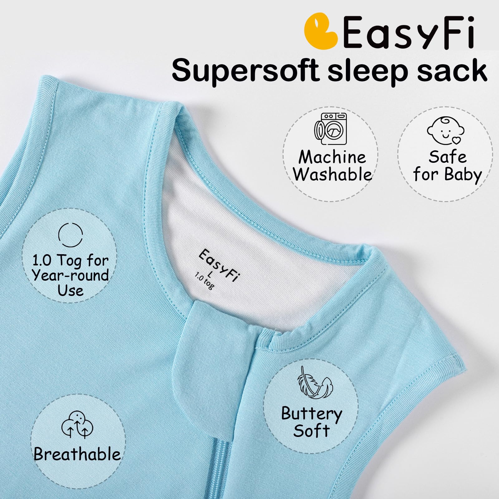 EasyFi zippered protector shields baby's face for safer, snag-free sleep