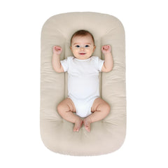 EASYFORALL baby lounger with soft cotton cover for breathable playtime comfort.