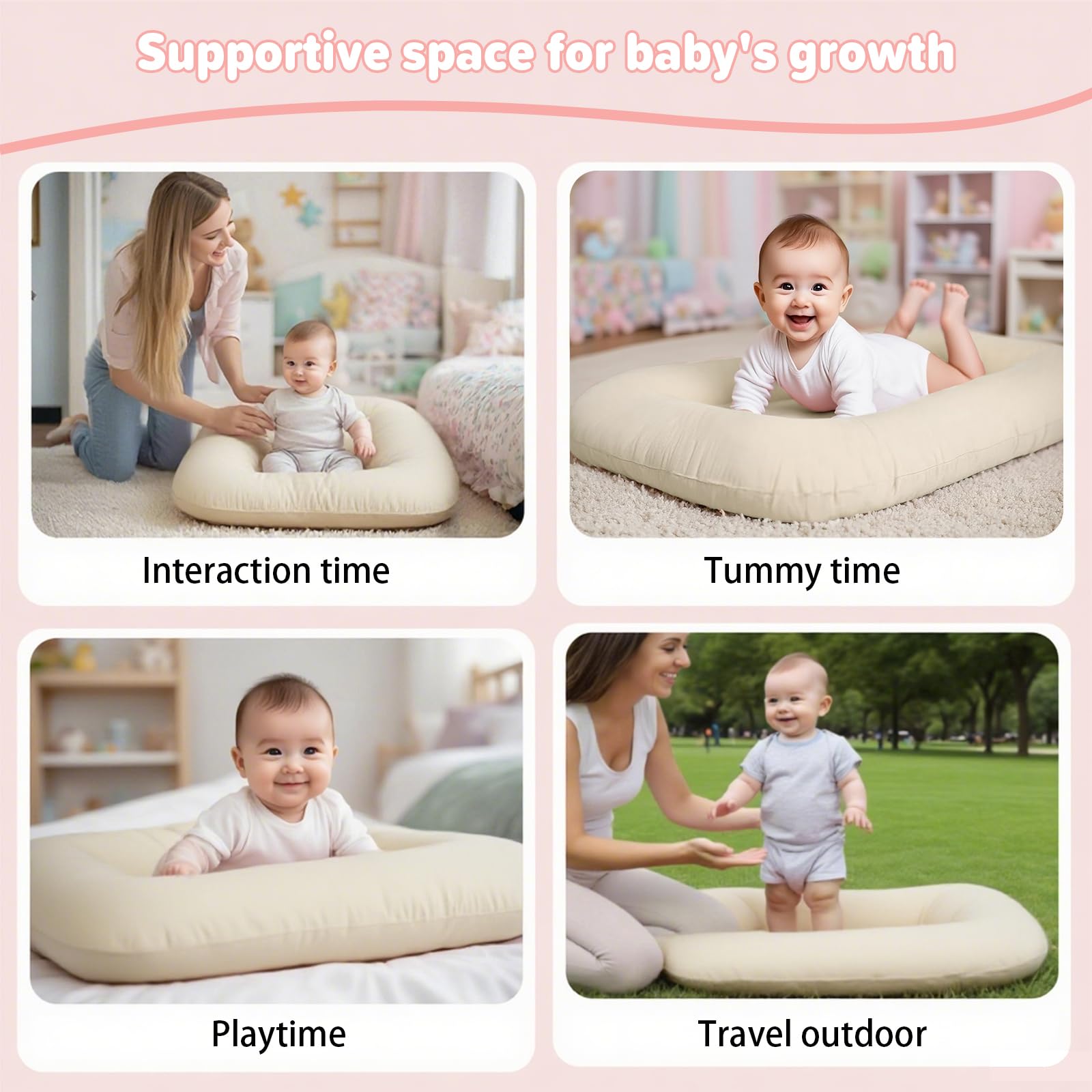 EASYFORALL baby lounger is lightweight and portable for travel and visits.