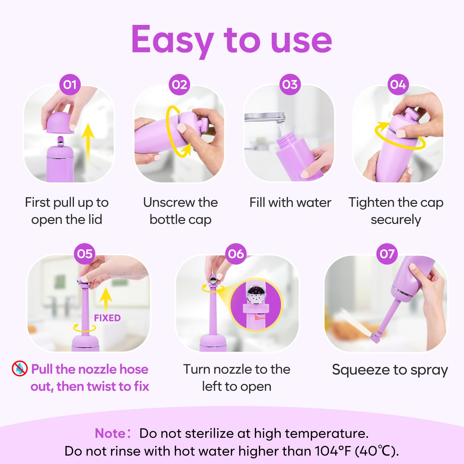 EPB-01 compact 380ml bottle designed for travel and quick refill