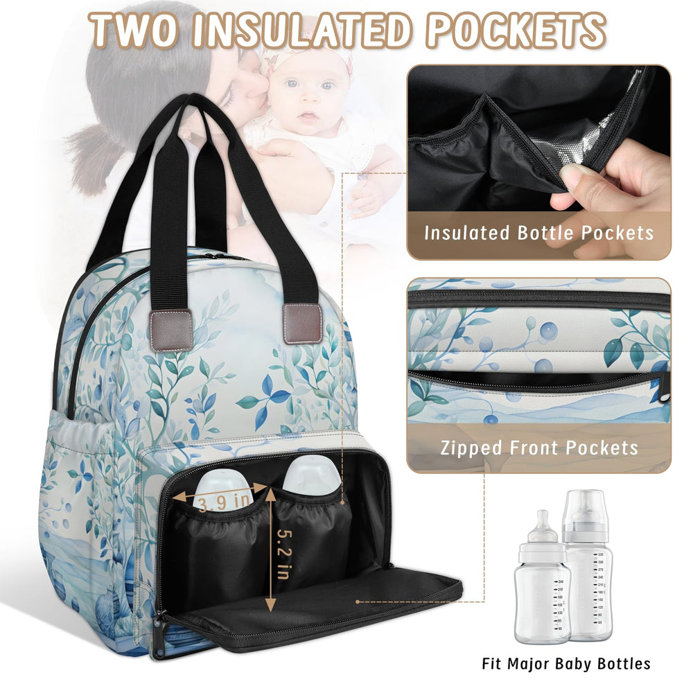 Rear anti-theft pocket on the Eativisa diaper bag keeps valuables safer during travel and outings.