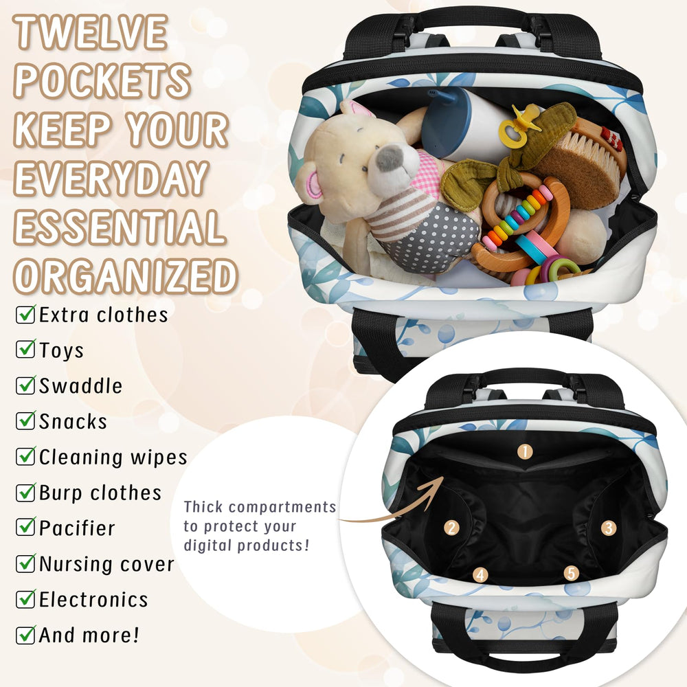 Built-in USB charging port on the Eativisa diaper bag enables on-the-move charging.