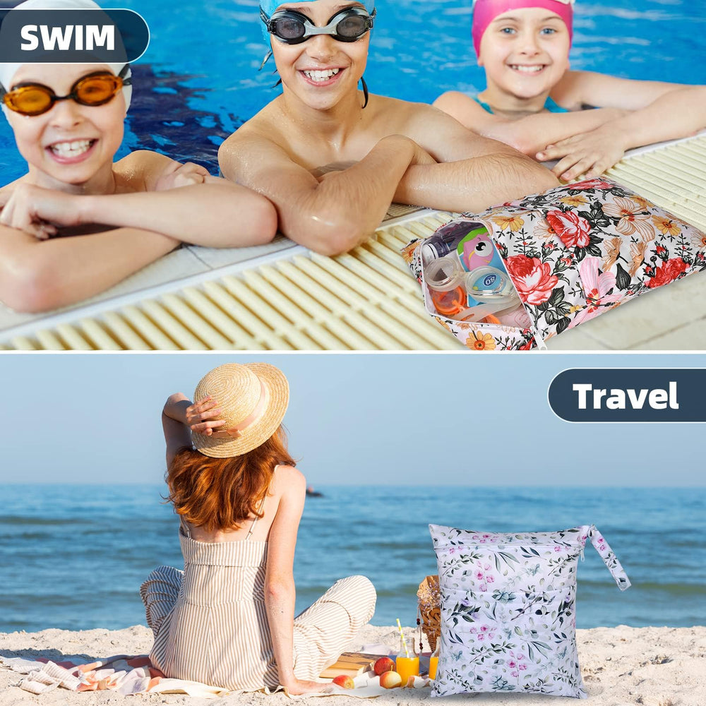Eaxin floral wet bag durable, reusable alternative to plastic bags during outings