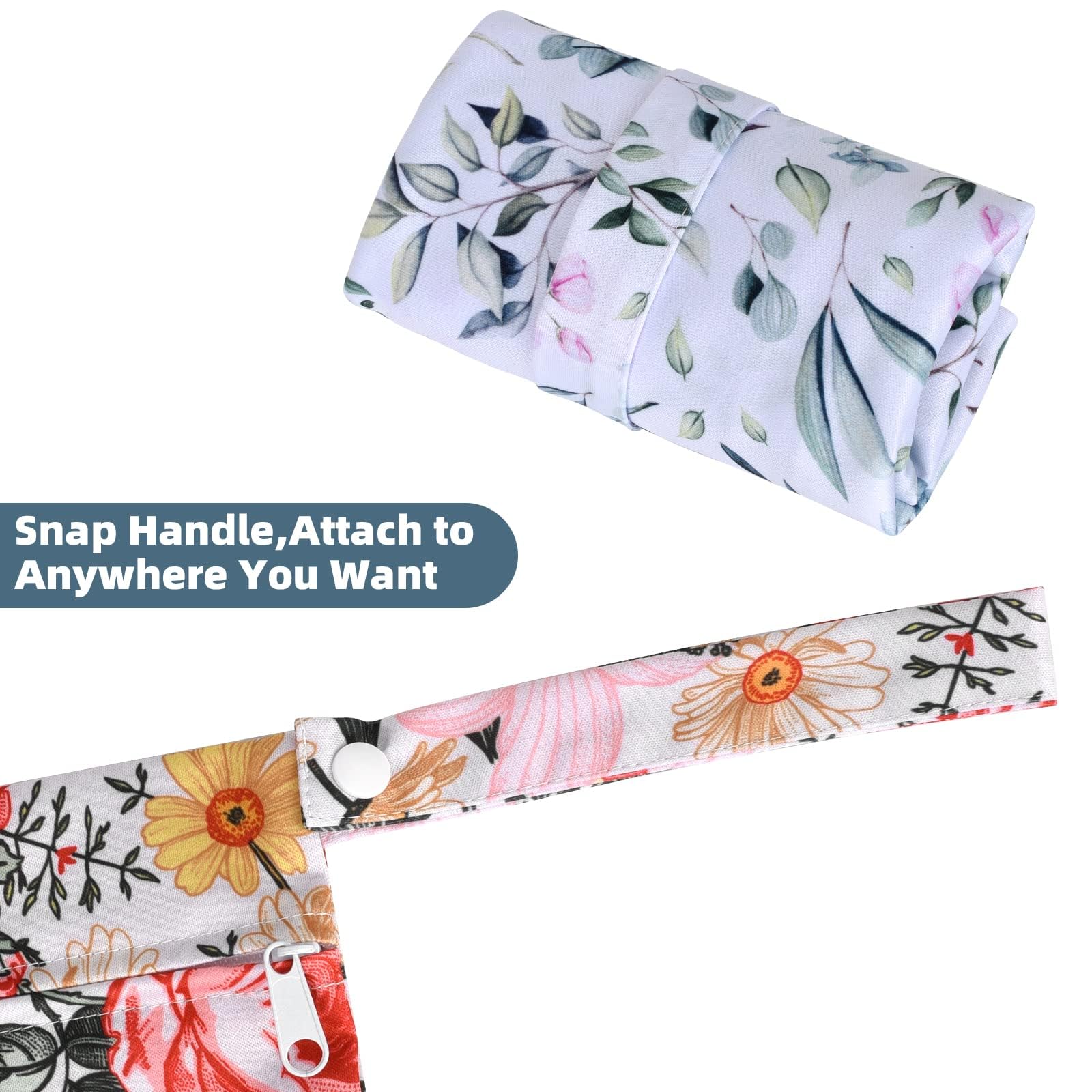 Eaxin floral wet bag folded compact in diaper bag for travel