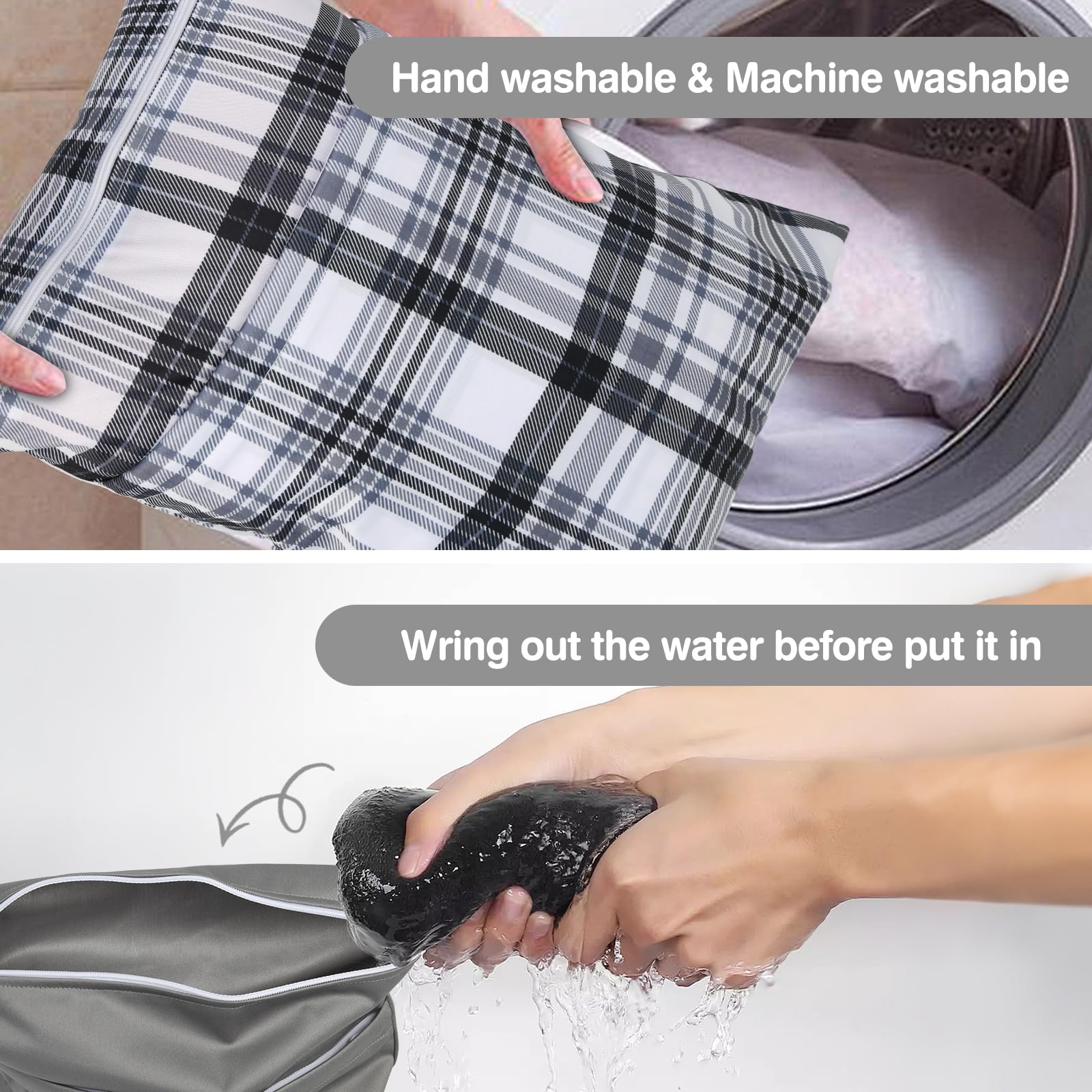 eaxin wet bag plaid features a snap handle for quick attachment to stroller or suitcase