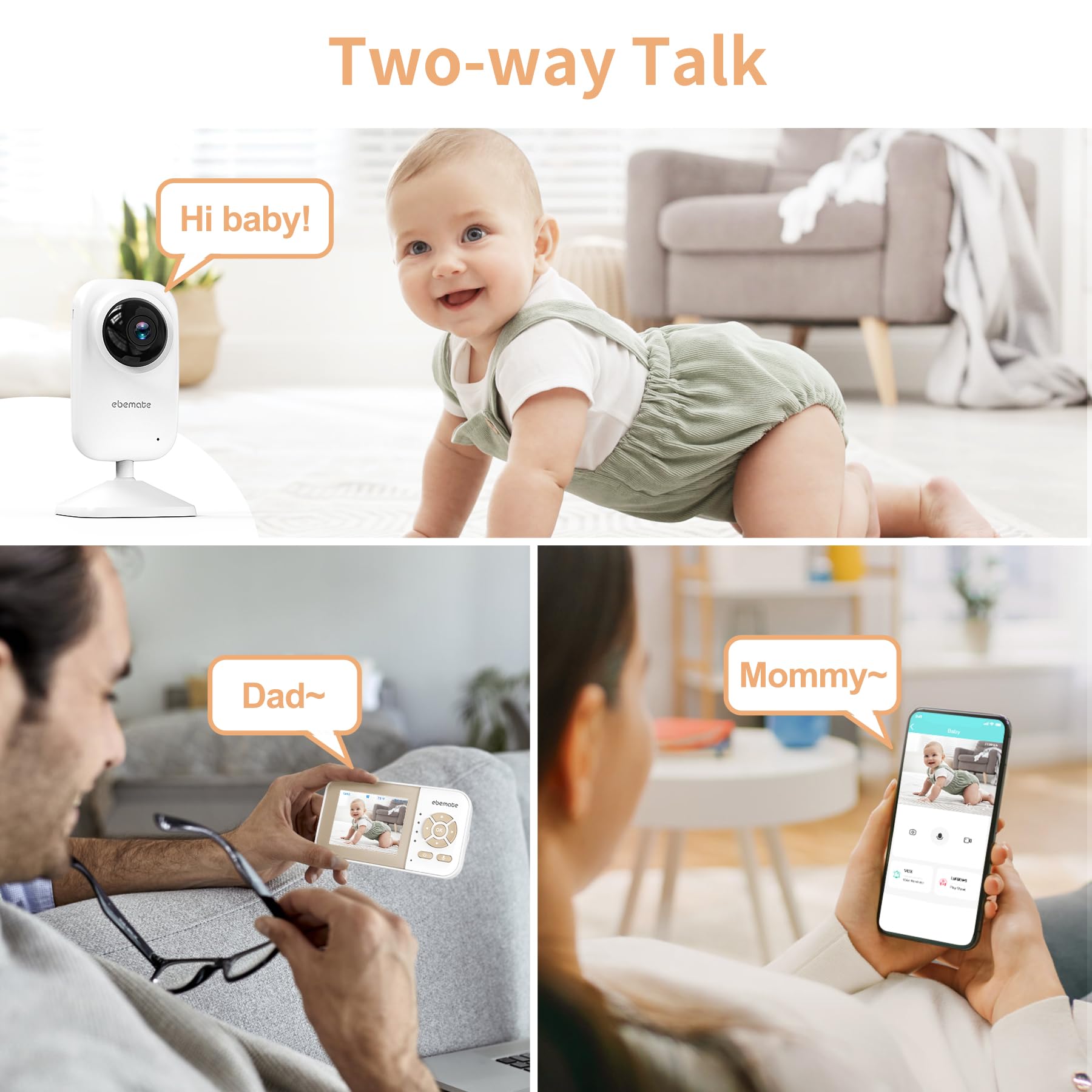 ebemate EBE28-2 1200 ft range for reliable in-home monitoring
