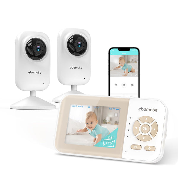 ebemate EBE28-2 two-cameras kit offers complete nursery coverage with clear video