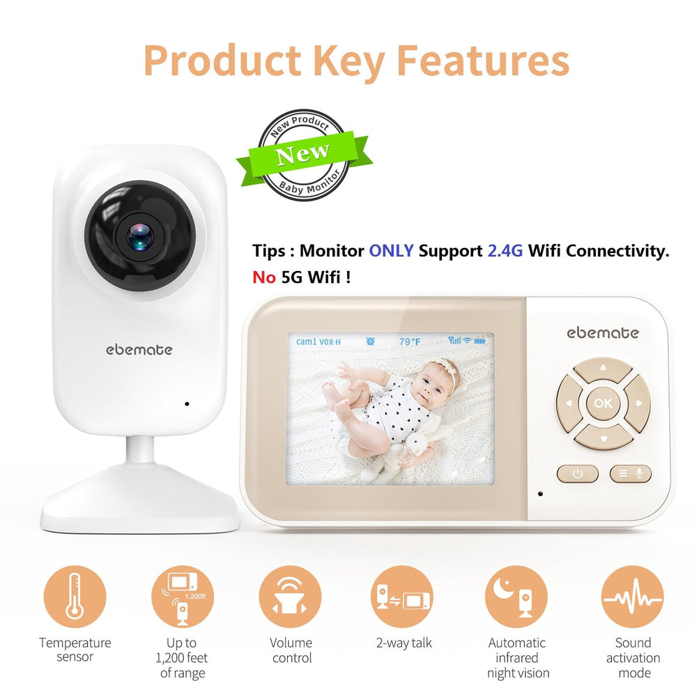 ebemate two-way talk audio monitor enabling instant comfort from anywhere