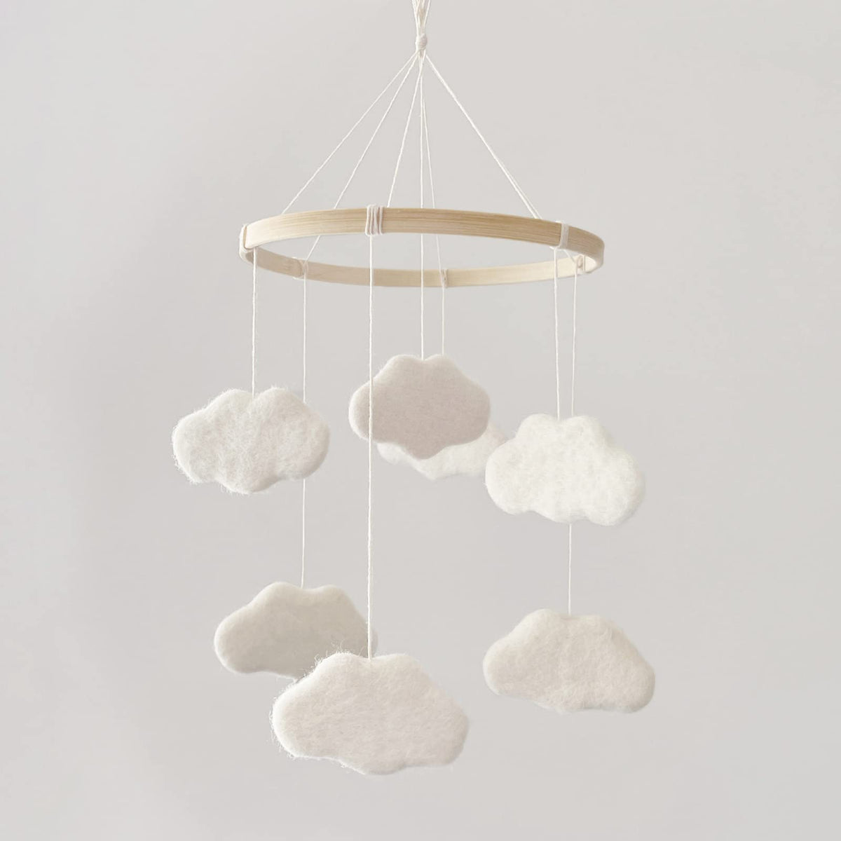 EBINGMIMA baby mobile over crib with cloud felt decor for visual tracking