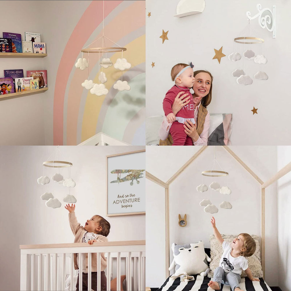 EBINGMIMA cloud mobile highlights eco-friendly nursery decor materials