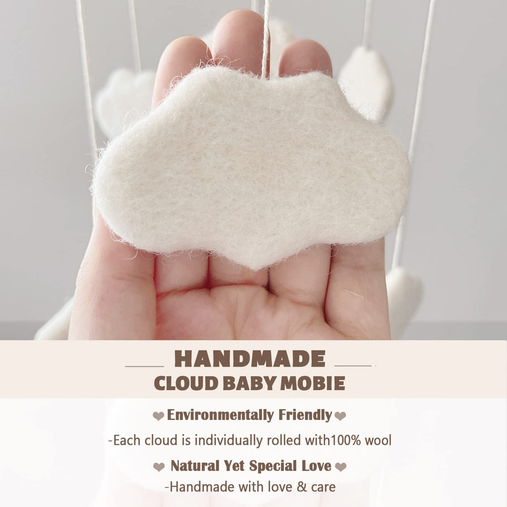 EBINGMIMA natural felt cloud mobile engages sensory attention
