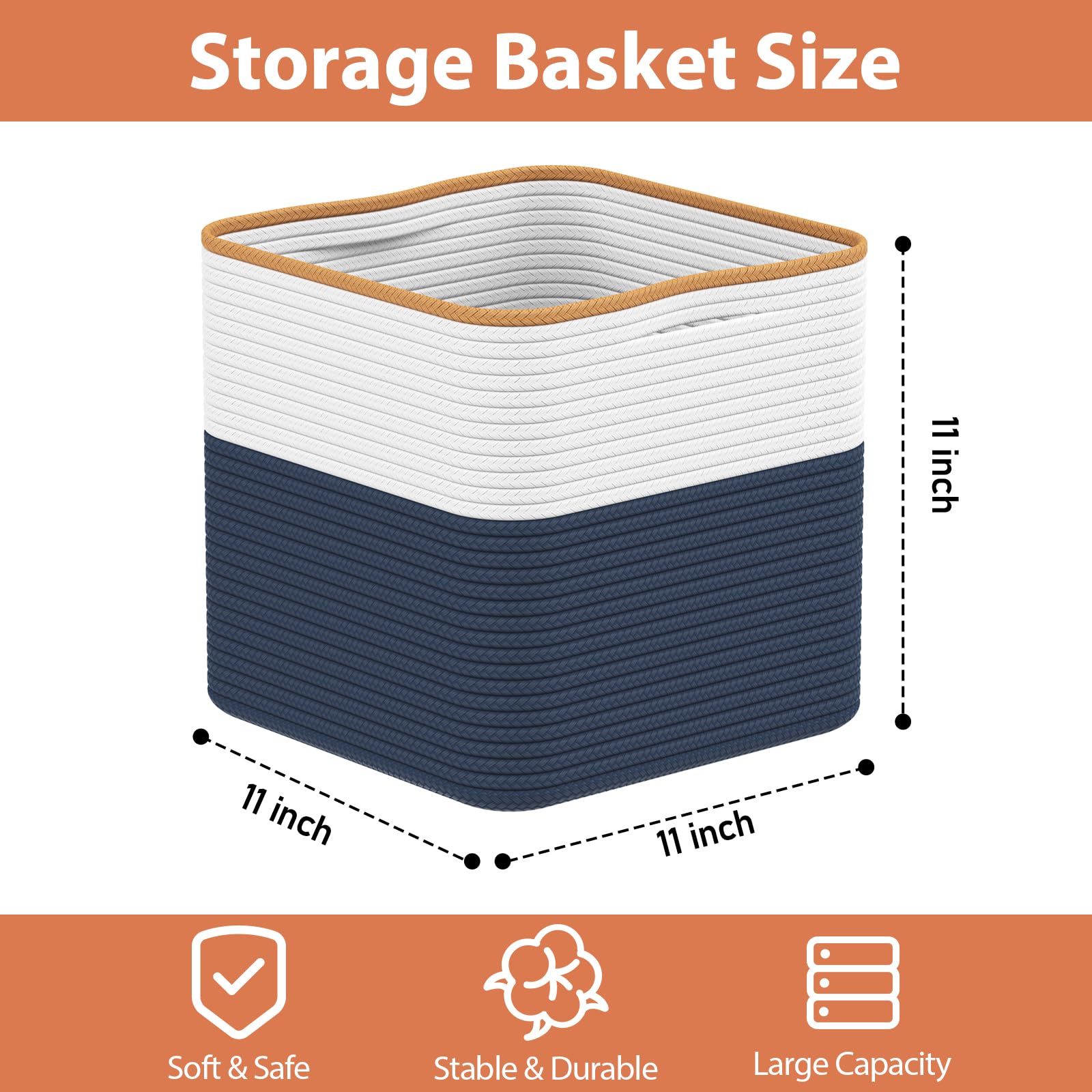 Eblog 11-inch cotton cube for clothes organizer, neatly separating socks and tees.