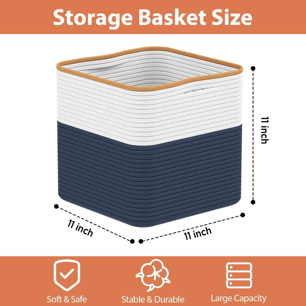 Eblog 11-inch cotton cube for clothes organizer, neatly separating socks and tees.