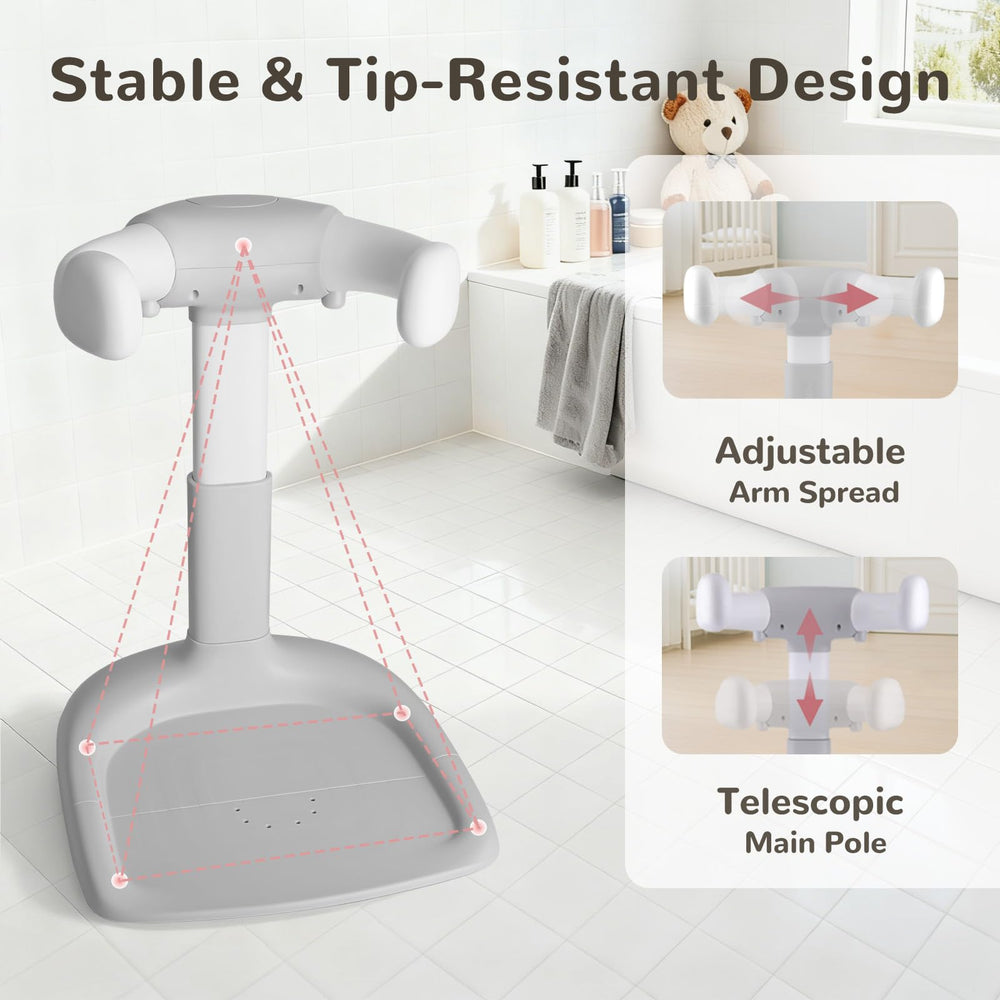 EC-Gaze baby shower stand highlights 360-degree-arm-surround for full baby coverage.