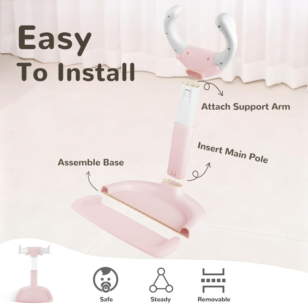 EC-Gaze Stand supports diaper changes and lotion application hands-free
