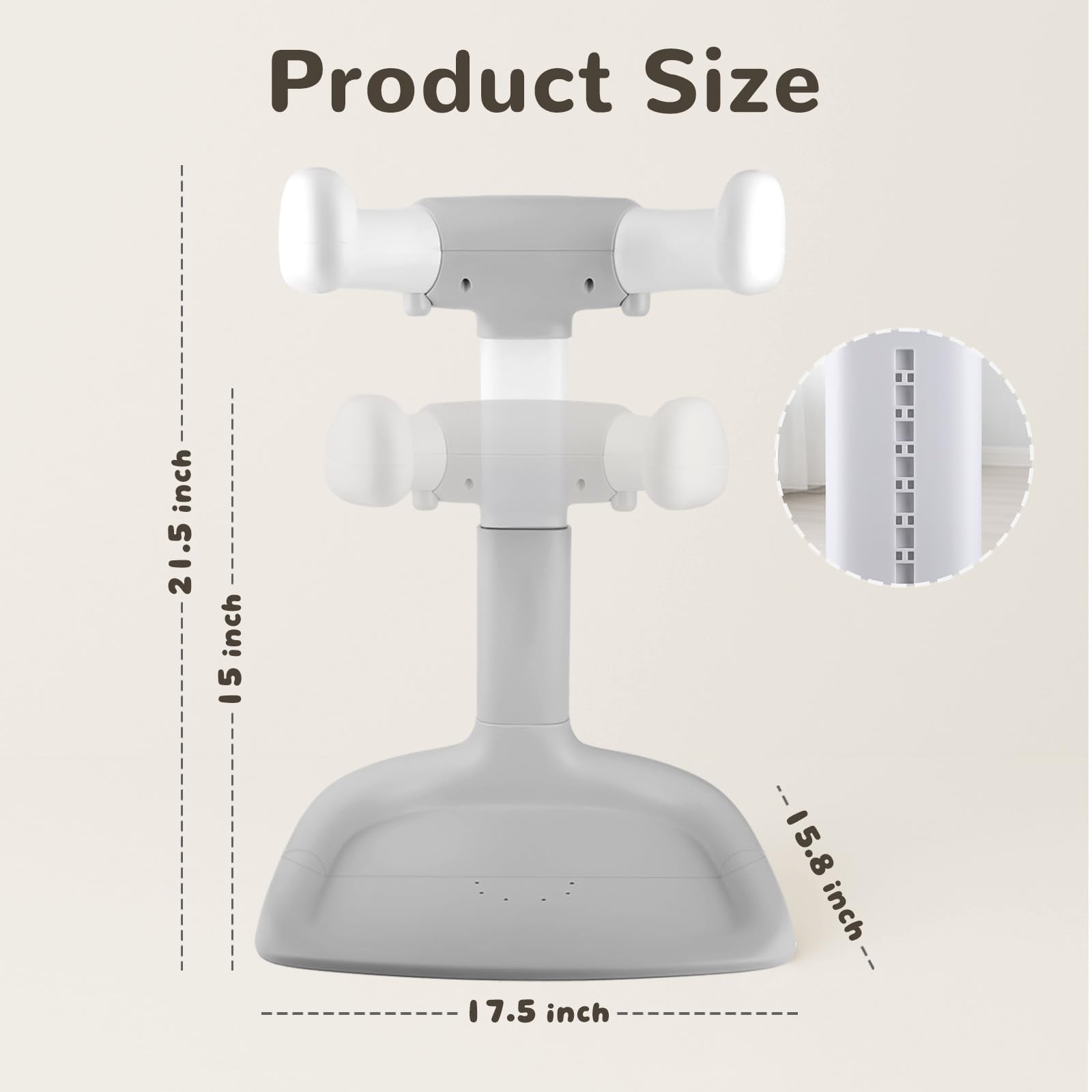 EC-Gaze baby shower stand features easy-clean-design for simple post-bath maintenance.