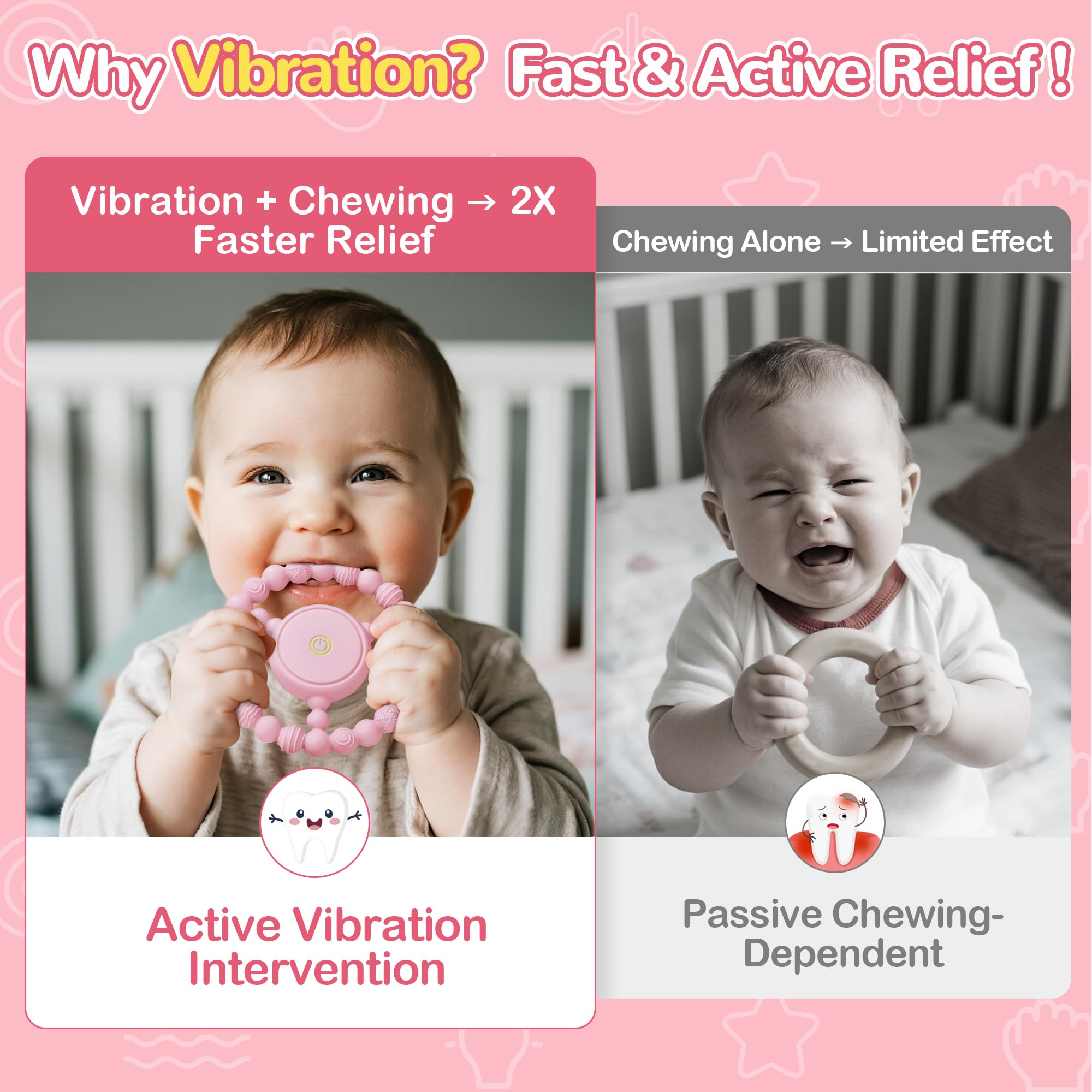 EccoDen silicone teether with 0.6 inch thickness provides durable relief