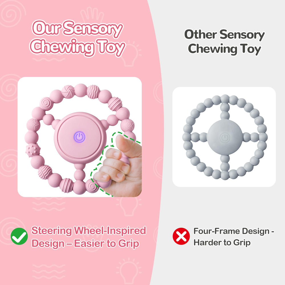 EccoDen teething ring designed for autism and sensory seekers offering calming vibrations