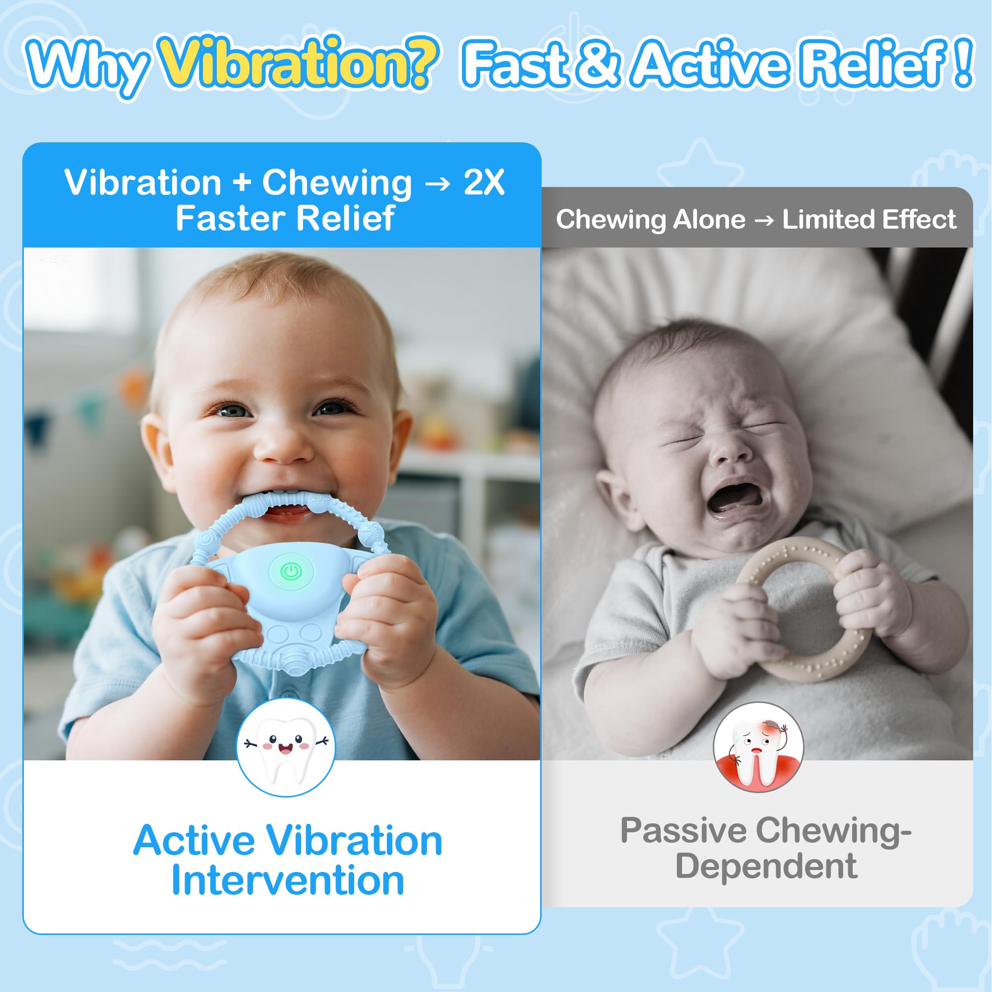 EccoDen food-grade silicone teether designed for safe chewing.