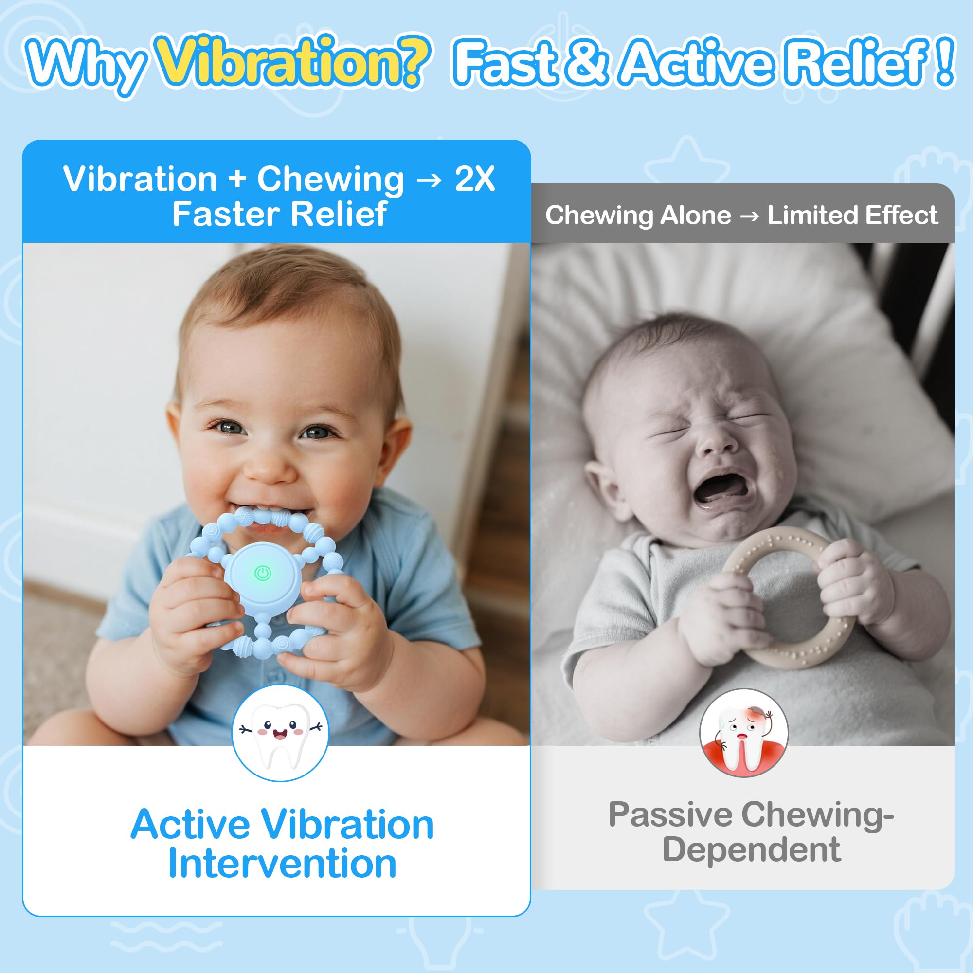 EccoDen food-grade silicone teether safe for chewing and teething comfort