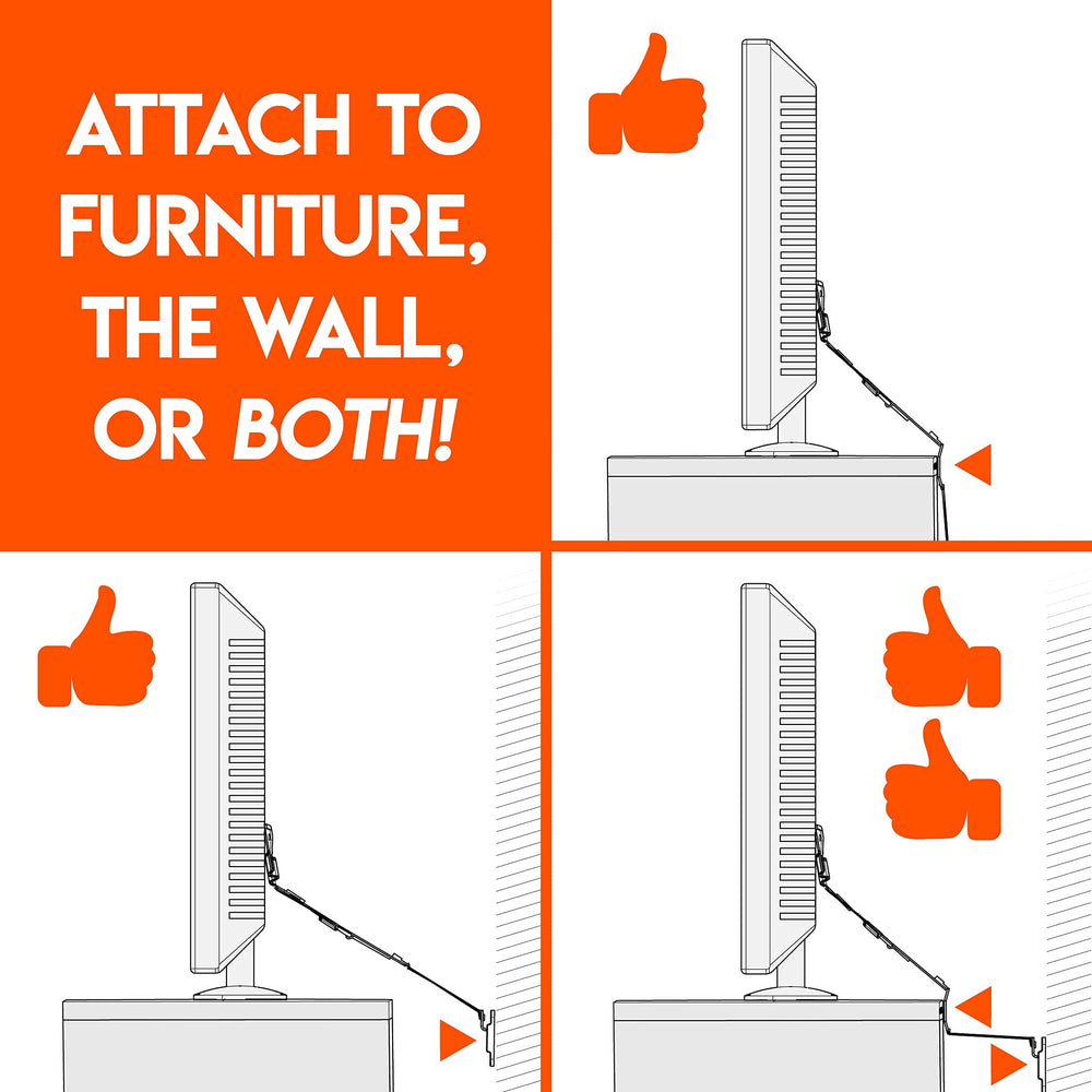 ECHOGEAR TV safety straps furniture attachment stabilize the TV on an entertainment center