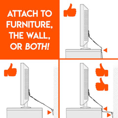 ECHOGEAR TV safety straps furniture attachment stabilize the TV on an entertainment center