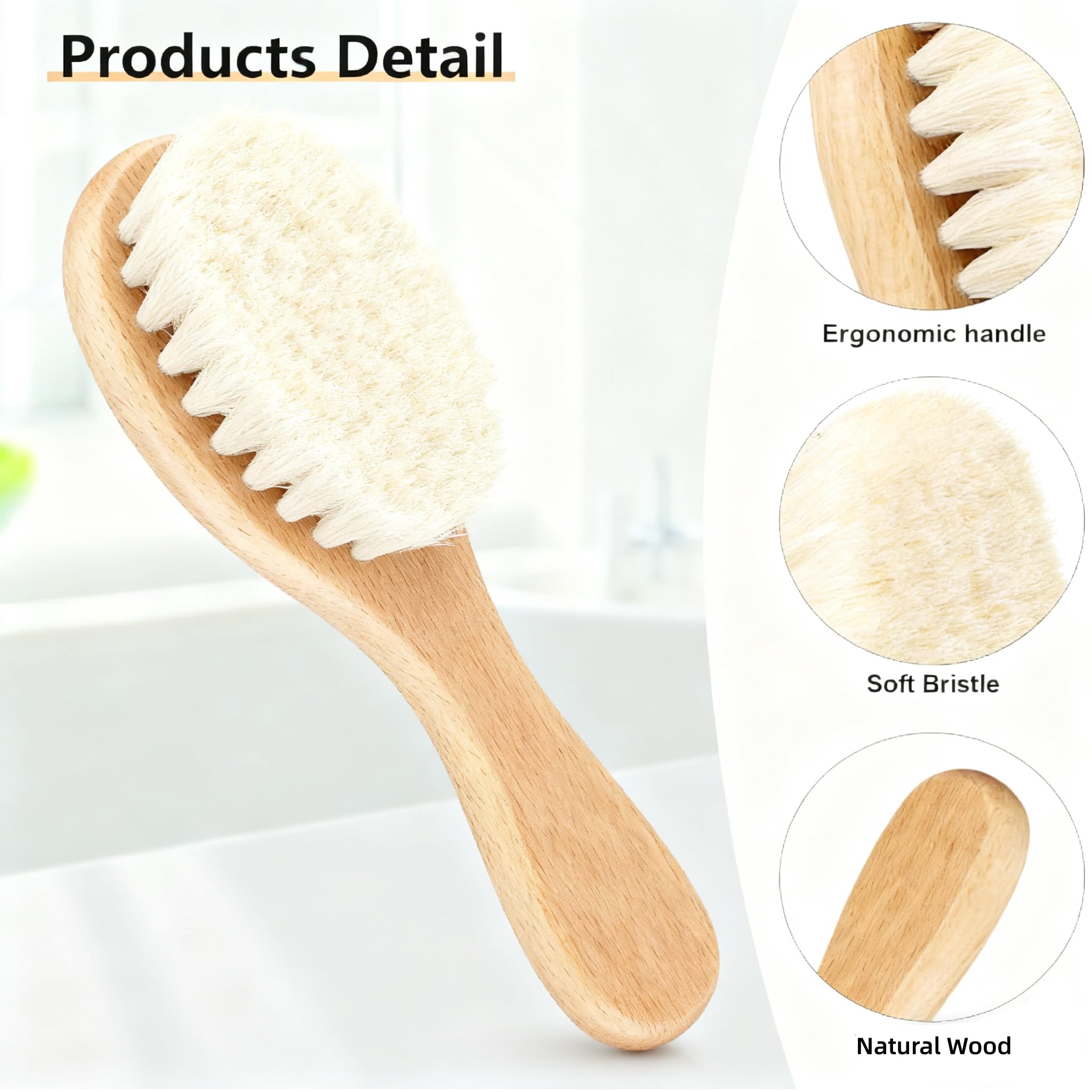 Eclatbox baby comb in natural bamboo for smooth detangling.