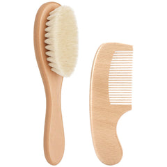 Eclatbox baby hair brush with soft goat bristles for gentle scalp care.